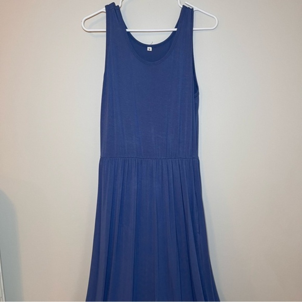 Flowy Soft Grey Summer Blue Maxi Dress 👗